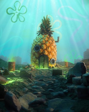 SpongeBob SquarePants' Pineapple House in a Radioactive Environment