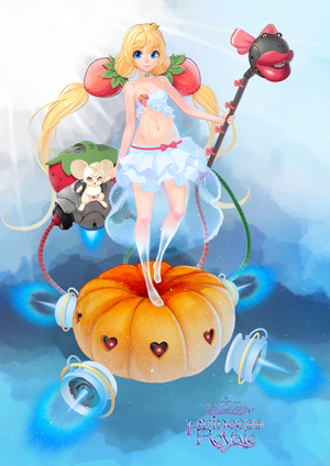 Princess Royale character with strawberry and pumpkin elements