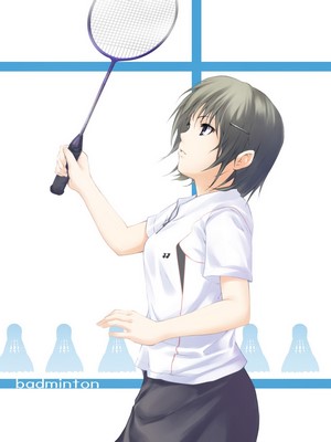Girl playing badminton