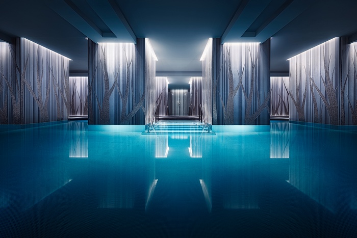 5K, Pool, Hotel, Modern architecture, Water, Columns