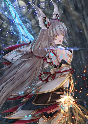 Nia from Xenoblade Chronicles 2 with a sword