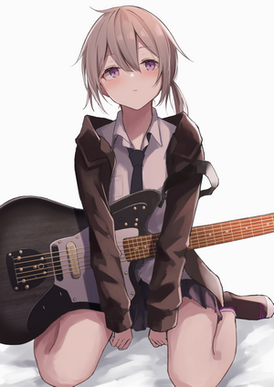 Anime girl with electric guitar