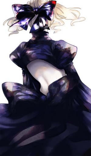 Saber Alter from Fate Series with Black Dress and Ribbon