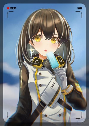 Anime girl eating popsicle
