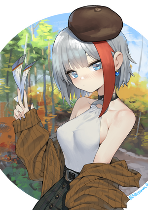 Admiral Graf Spee from Azur Lane in autumn forest