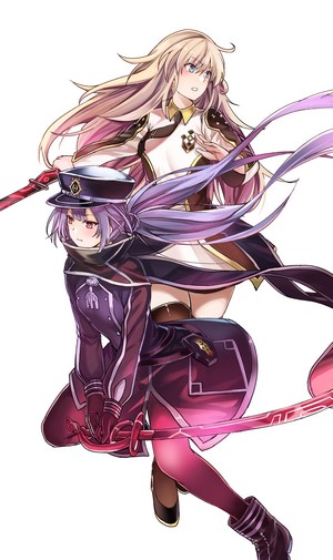 Two anime girls with swords