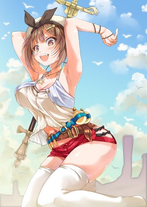 Anime girl with sword and hat
