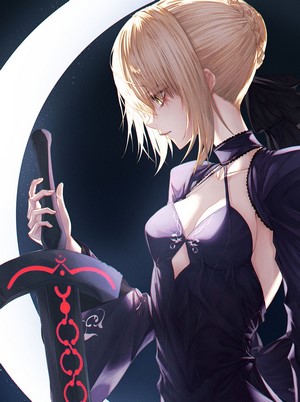 Saber Alter from Fate Series holding a sword