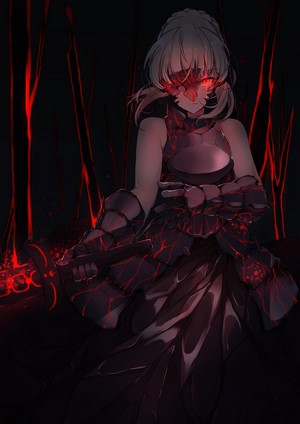 Saber Alter from Fate/Stay Night with a sword