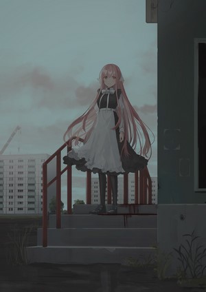 Chihuri 45 in maid outfit with pink hair