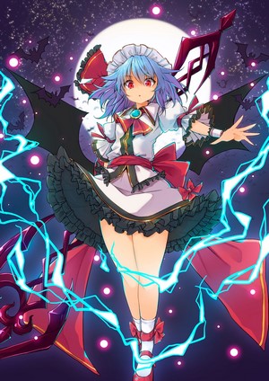 Remilia Scarlet from Touhou Project with Bats and Lightning