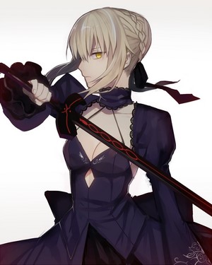 yellow eyes, Saber Alter, fate/stay night: heavens feel, black dress ...