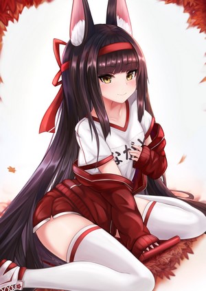 Nagato from Azur Lane in Autumn Setting