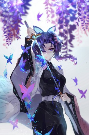 Kochou Shinobu from Kimetsu no Yaiba with butterflies