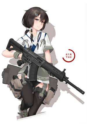 Anime girl with a rifle from Girls Frontline