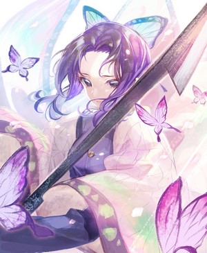 Kochou Shinobu from Kimetsu no Yaiba with Butterflies