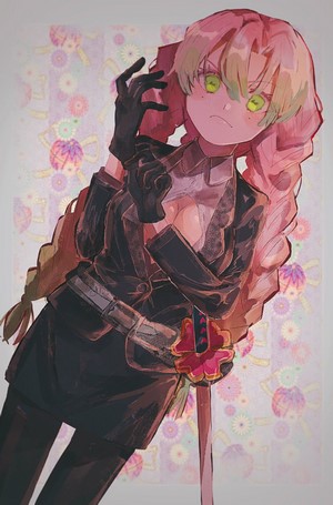 Mitsuri Kanroji from Kimetsu no Yaiba with a katana