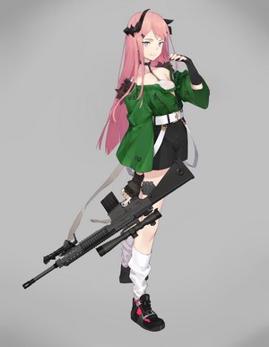 Toki with a sniper rifle