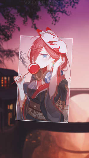 Miku Nakano from The Quintessential Quintuplets with Fox Mask