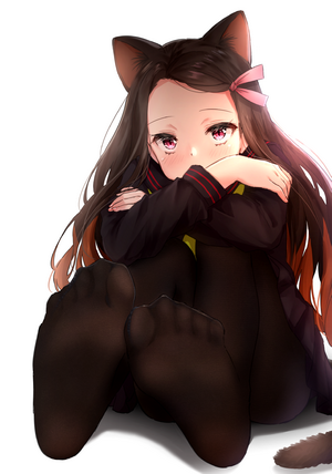 Kamado Nezuko in School Uniform with Cat Ears