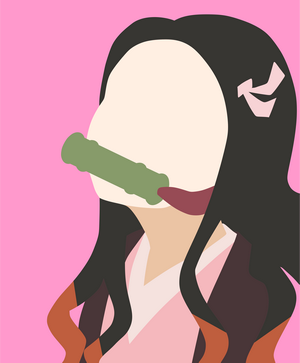 Kamado Nezuko from Kimetsu no Yaiba, minimalist anime art