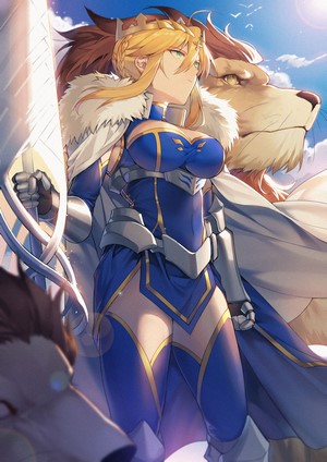 Artoria Pendragon (Lancer) from Fate/Grand Order with Lion