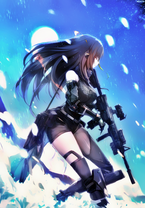 Anime girl with M4A1 from Girls Frontline