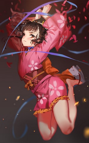 Mumei from Koutetsujou no Kabaneri in a pink kimono