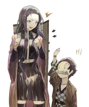 Kamado Nezuko and Tanjirō Fan Art