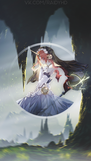 Frankenstein from Fate/Grand Order in a white dress