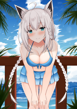 Shirakami Fubuki from Hololive in a bikini