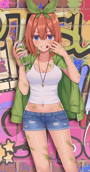 Yotsuba Nakano from The Quintessential Quintuplets with spray paint