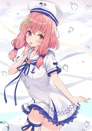 Anime girl in sailor outfit with pink hair