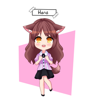 Hana, a dog girl with brown hair