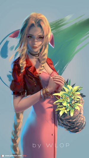Aerith Gainsborough from Final Fantasy VII by WLOP