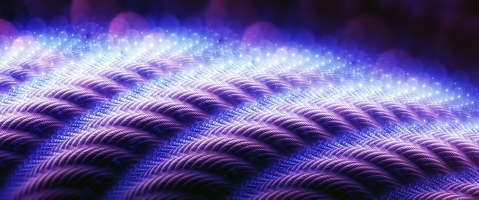 Abstract fractal pattern with purple and blue lights