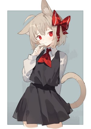 Anime girl with cat ears and tail