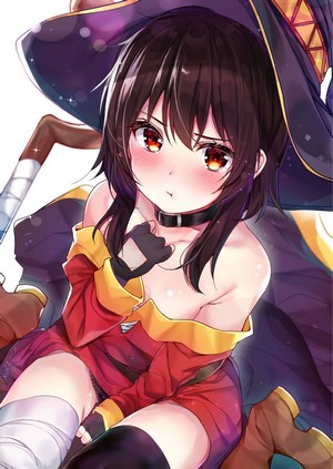 Megumin from KonoSuba in a red dress