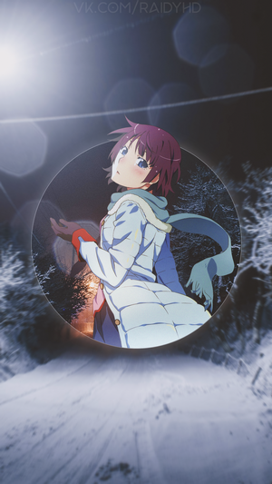 Hitagi Senjougahara from Monogatari Series in winter
