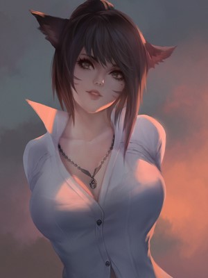 Miqo'te girl from Final Fantasy XIV