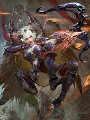 Fantasy girl archer with wings by Lius Lasahido