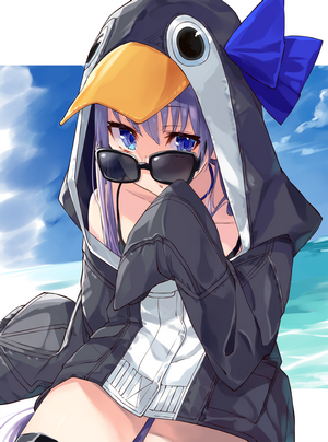Meltlilith from Fate Series wearing a penguin hoodie