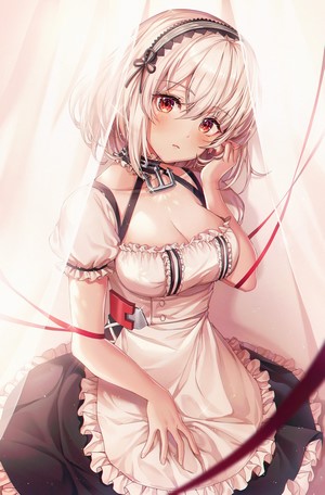 Sirius from Azur Lane in a maid outfit