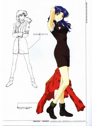 Misato Katsuragi from Neon Genesis Evangelion concept art
