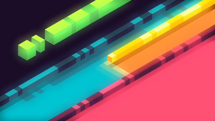 Abstract geometric lanes with vivid colors