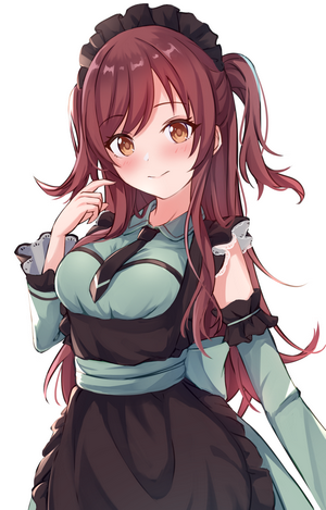 Anime girl in maid outfit