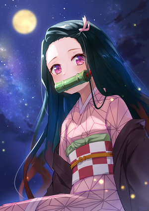 vertical, anime girls, artwork, anime, digital art, Kamado Nezuko ...