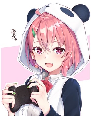 Sasaki Saku from Nijisanji wearing a panda hoodie
