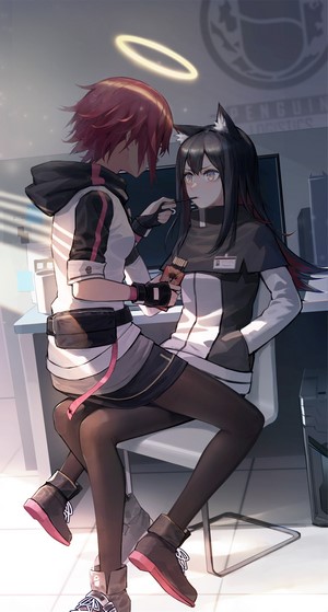 Texas and Exusiai from Arknights