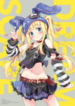 Anime girl with bunny hat and skirt